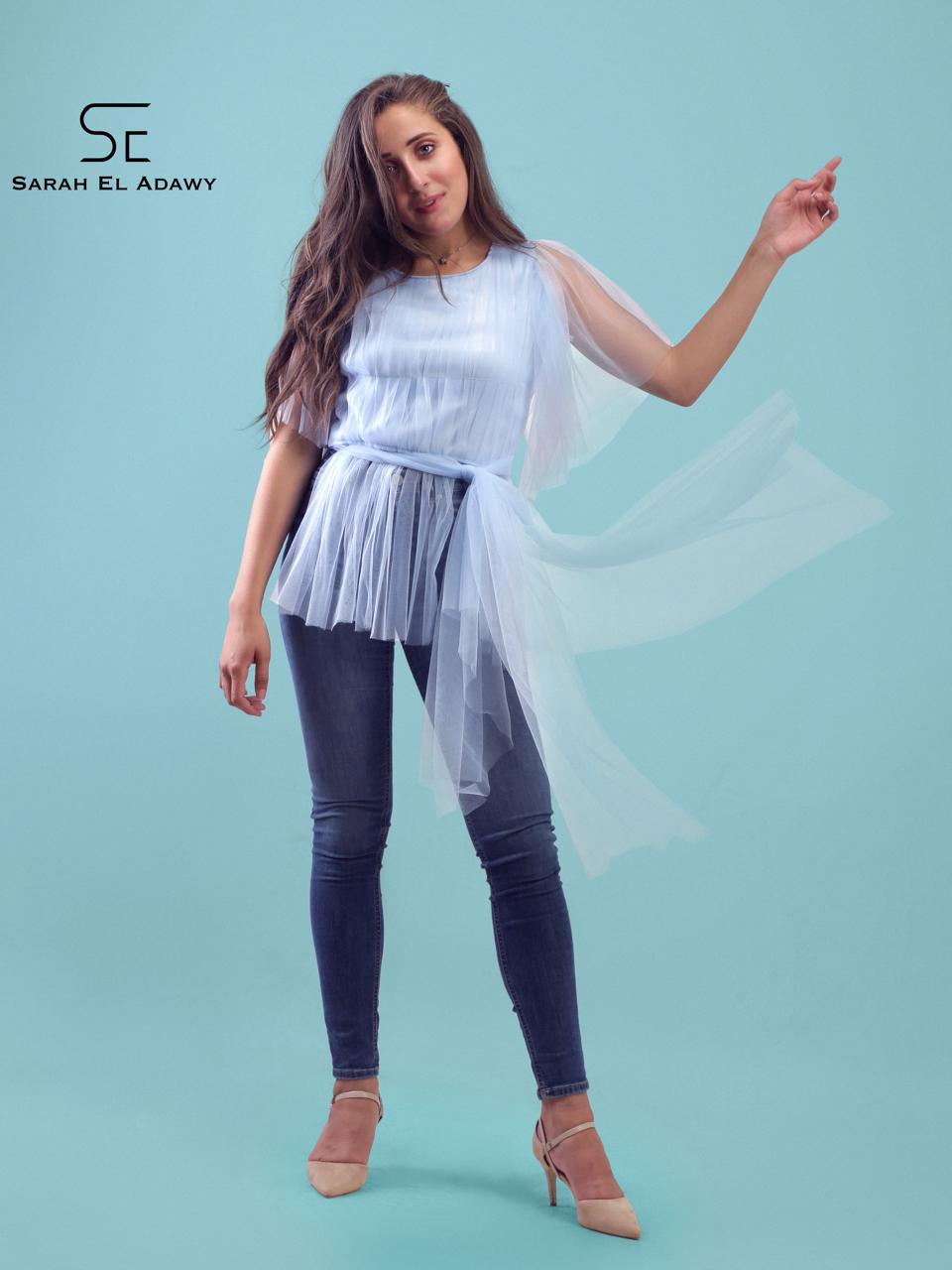 Light blue Tulle top