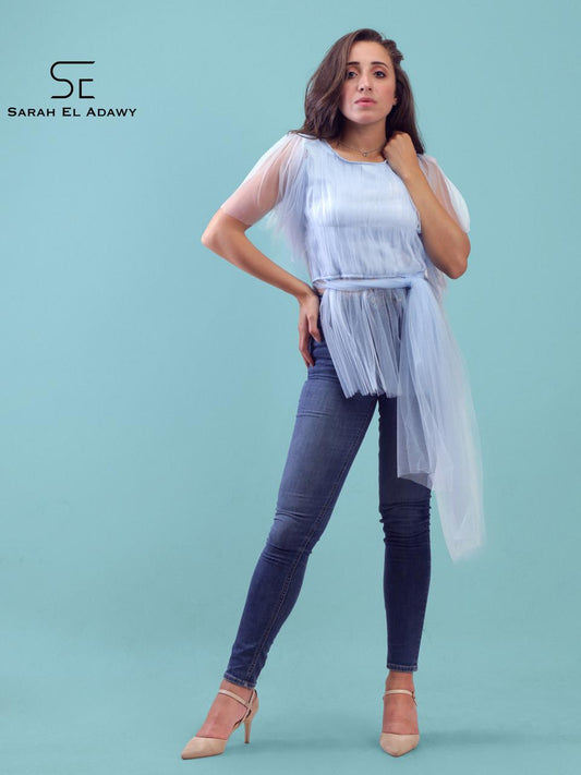 Light blue Tulle top