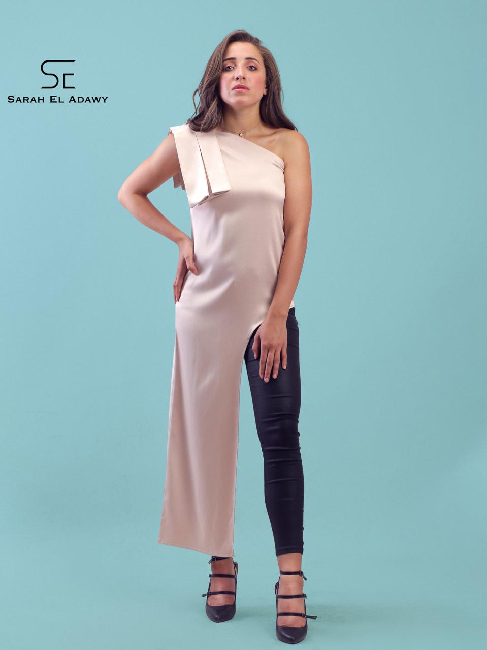 Nude Satin Top